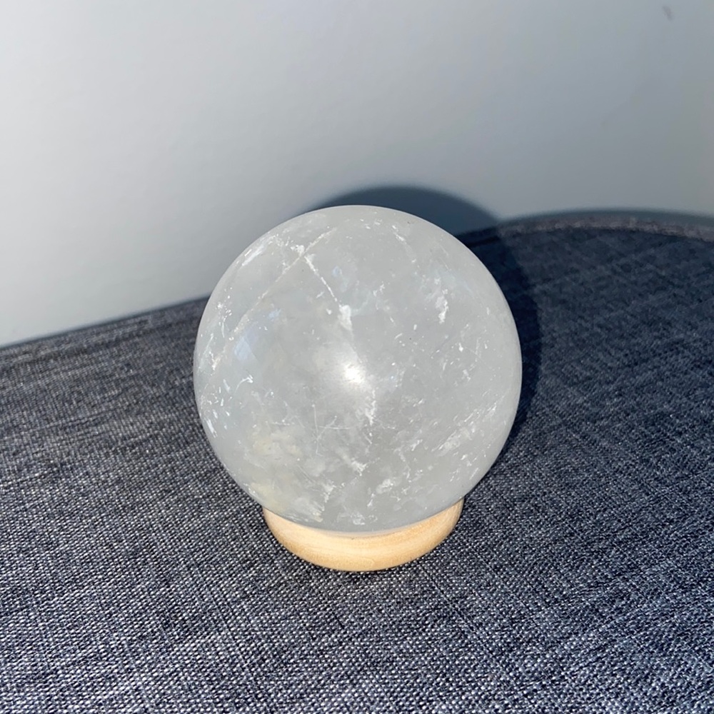 Calcite Crystal Sphere With Stand